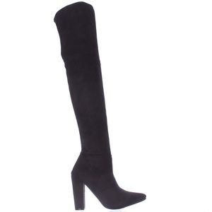 Steve Madden Black Suede Over-the-Knee Boots